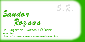 sandor rozsos business card